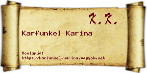 Karfunkel Karina névjegykártya